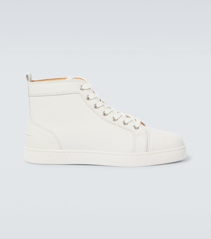 replica designer Christian Louboutin Louis leather high-top sneakers  in white