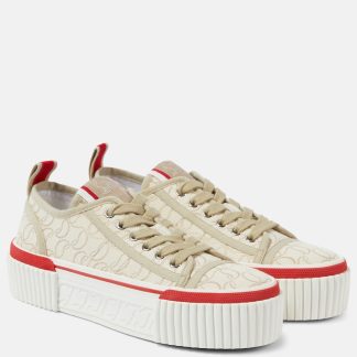 replica designer Christian Louboutin Super Pedro CL platform sneakers in beige