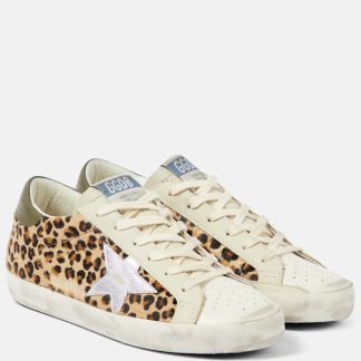 replica designer Golden Goose Super-Star leopard-print leather sneakers in multicoloured