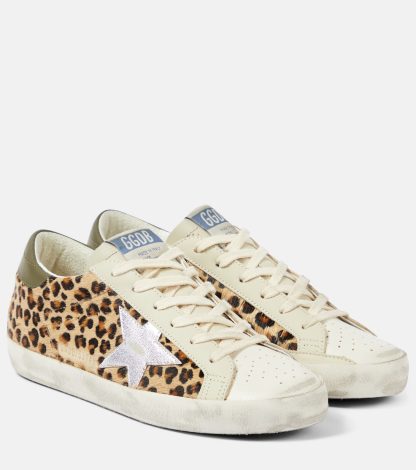 replica designer Golden Goose Super-Star leopard-print leather sneakers in multicoloured