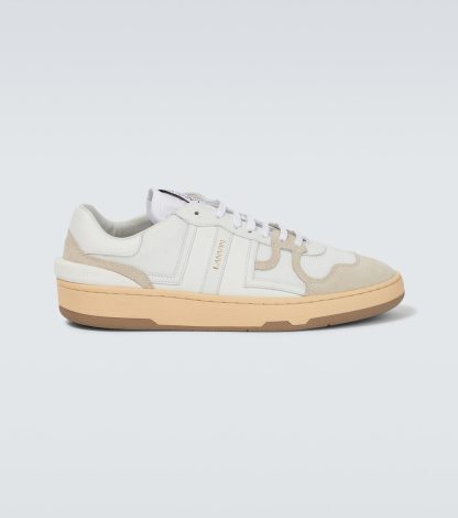 replica designer Lanvin Clay leather low-top sneakers in white