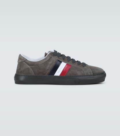 replica designer Moncler New Monaco suede sneakers in grey