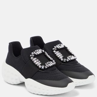 replica designer Roger Vivier Viv' Run embellished sneakers in black