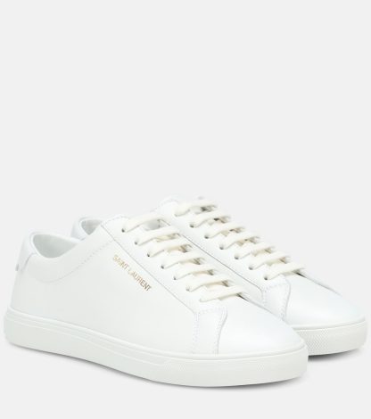 replica designer Saint Laurent Andy leather sneakers in white