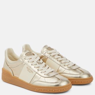 replica designer Valentino Garavani Upvillage metallic leather sneakers in multicoloured