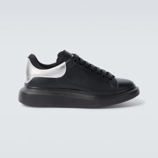 replica luxury Alexander McQueen Oversized leather sneakers in black