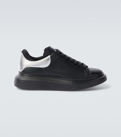 replica luxury Alexander McQueen Oversized leather sneakers in black