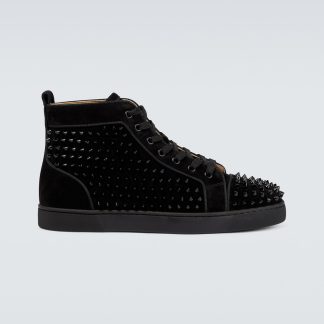 replica luxury Christian Louboutin Louis Orlato suede sneakers in black