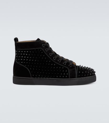 replica luxury Christian Louboutin Louis Orlato suede sneakers in black