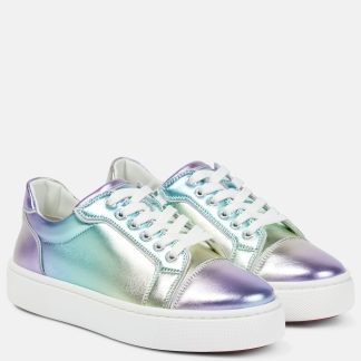 replica luxury Christian Louboutin Vieirissima metallic leather sneakers in metallic