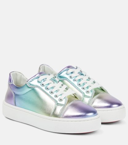 replica luxury Christian Louboutin Vieirissima metallic leather sneakers in metallic