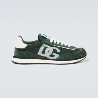 replica luxury Dolce & Gabbana Aria DG suede sneakers in green