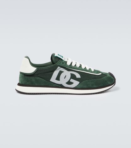 replica luxury Dolce & Gabbana Aria DG suede sneakers in green