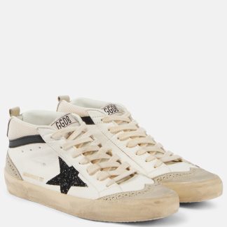 replica luxury Golden Goose Mid Star leather sneakers in white