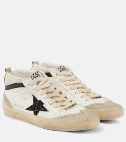 replica luxury Golden Goose Mid Star leather sneakers in white