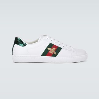 replica luxury Gucci Ace leather sneakers in white