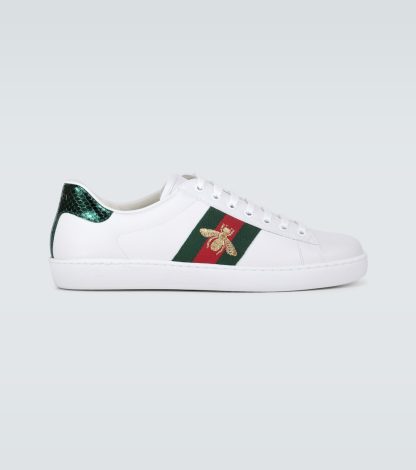 replica luxury Gucci Ace leather sneakers in white