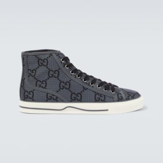 replica luxury Gucci Gucci Tennis 1977 high-top sneakers in grey