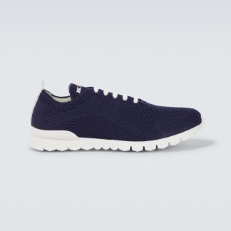 replica luxury Kiton FITS cotton sneakers in blue