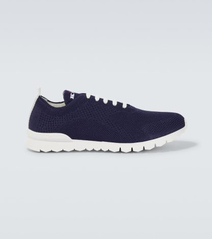 replica luxury Kiton FITS cotton sneakers in blue