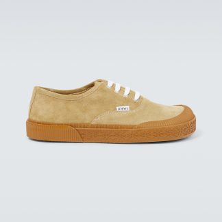 replica luxury Loewe Terra Vulca suede sneakers  in gold