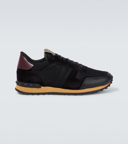 replica luxury Valentino Garavani Rockrunner mesh sneakers in black