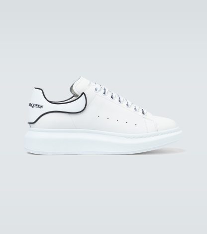 wholesale designer Alexander McQueen Oversized leather sneakers in white