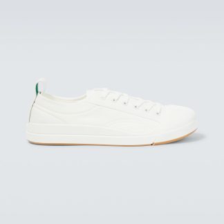 wholesale designer Bottega Veneta Canvas sneakers in white