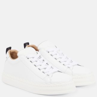 wholesale designer Chloé Lauren leather sneakers in white