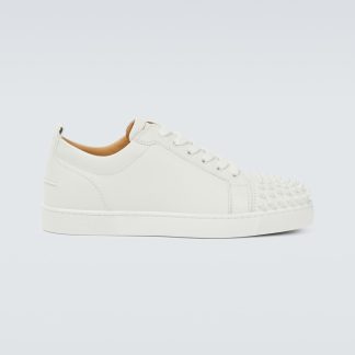 wholesale designer Christian Louboutin Louis Junior Spikes sneakers in white