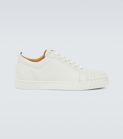 wholesale designer Christian Louboutin Louis Junior Spikes sneakers in white