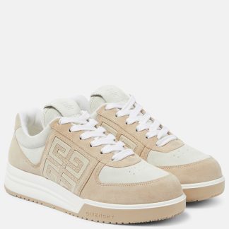 wholesale designer Givenchy G4 suede and leather low-top sneakers in white