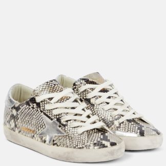 wholesale designer Golden Goose Super-Star snake-effect leather sneakers in multicoloured