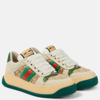 wholesale designer Gucci Screener leather sneakers in multicoloured