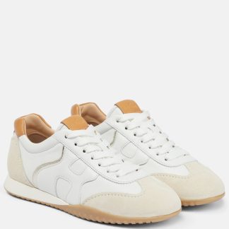 wholesale designer Hogan Olympia-Z leather sneakers in white