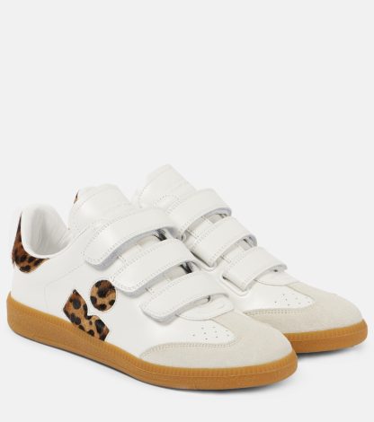 wholesale designer Isabel Marant Beth leather sneakers in white