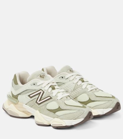 wholesale designer New Balance 9060 leather sneakers in beige