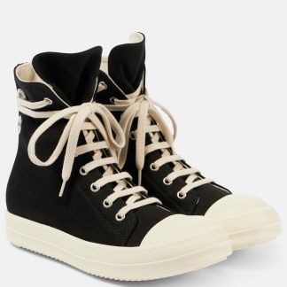 wholesale designer Rick Owens Denim high-top sneakers in black