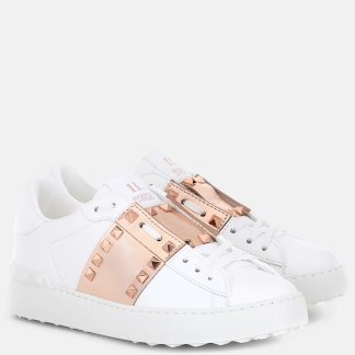 wholesale designer Valentino Garavani Valentino Garavani Rockstud Untitled leather sneakers in white