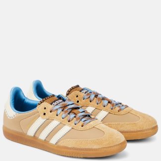 wholesale luxury Adidas x Wales Bonner Samba leather sneakers in beige