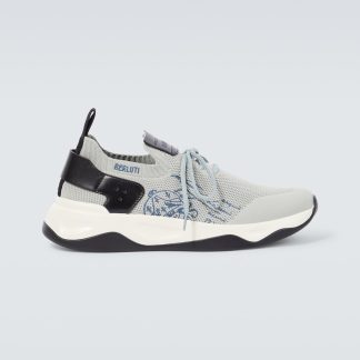 wholesale luxury Berluti Shadow embroidered sneakers in grey