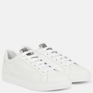 wholesale luxury Brunello Cucinelli Monili-embellished sneakers in white