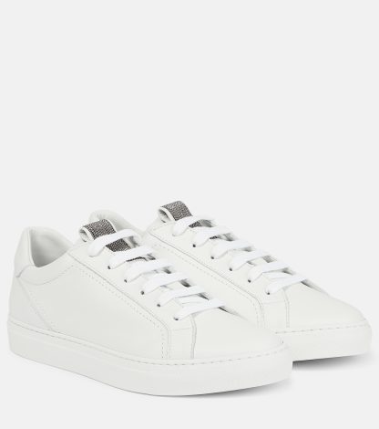 wholesale luxury Brunello Cucinelli Monili-embellished sneakers in white