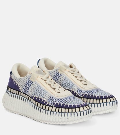 wholesale luxury Chloé Nama mesh sneakers in blue