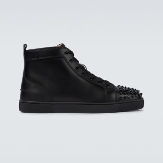 wholesale luxury Christian Louboutin Louis Junior Spikes sneakers in black