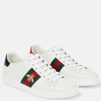 wholesale luxury Gucci Ace leather sneakers in white