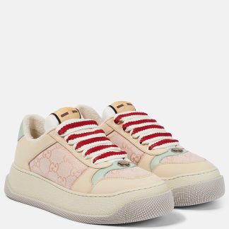 wholesale luxury Gucci Screener GG canvas and leather sneakers in brown