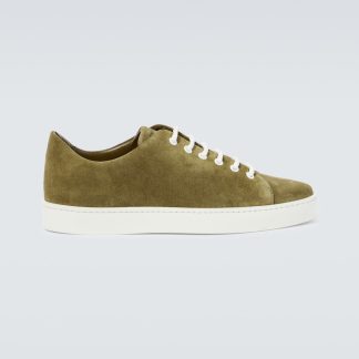 wholesale luxury Manolo Blahnik Semanado suede sneakers in beige