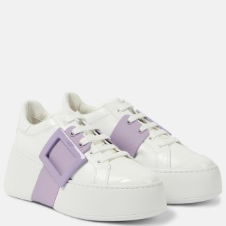 wholesale luxury Roger Vivier Viv' Skate leather platform sneakers in white