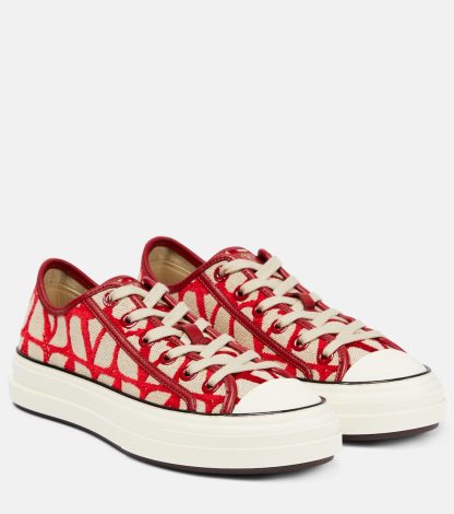 wholesale luxury Valentino Garavani Toile Iconographe Totaloop sneakers in multicoloured